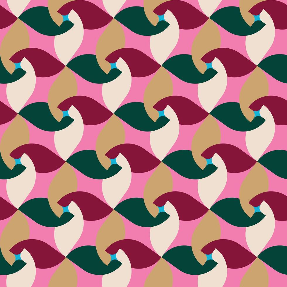 Abstract Background Green Red Brown Off White Repeat Pattern wallpaper vector