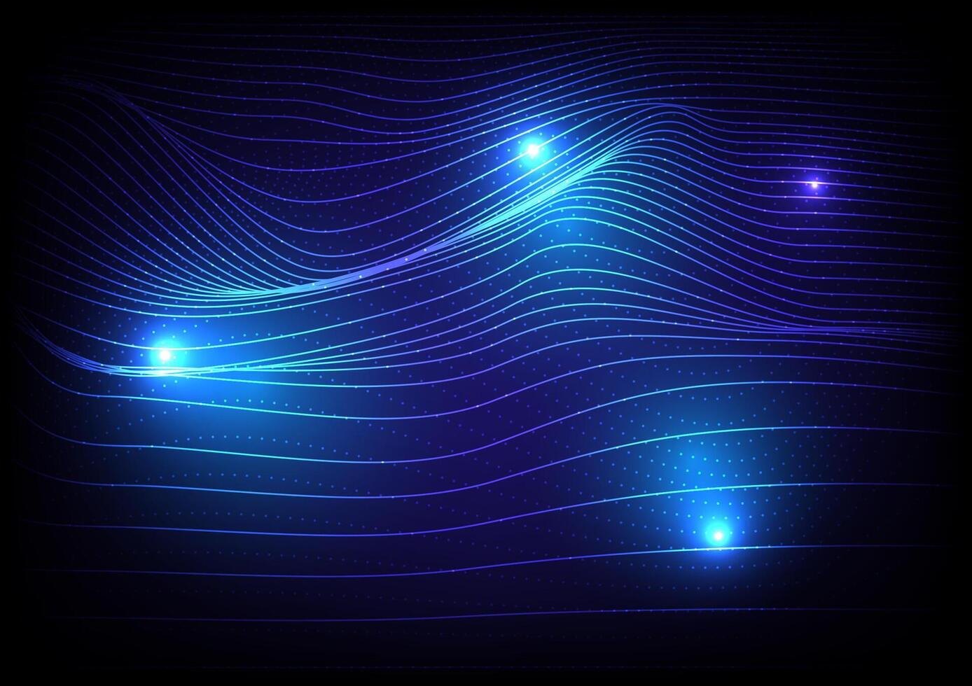 Abstract background with blue lines curve connection vector