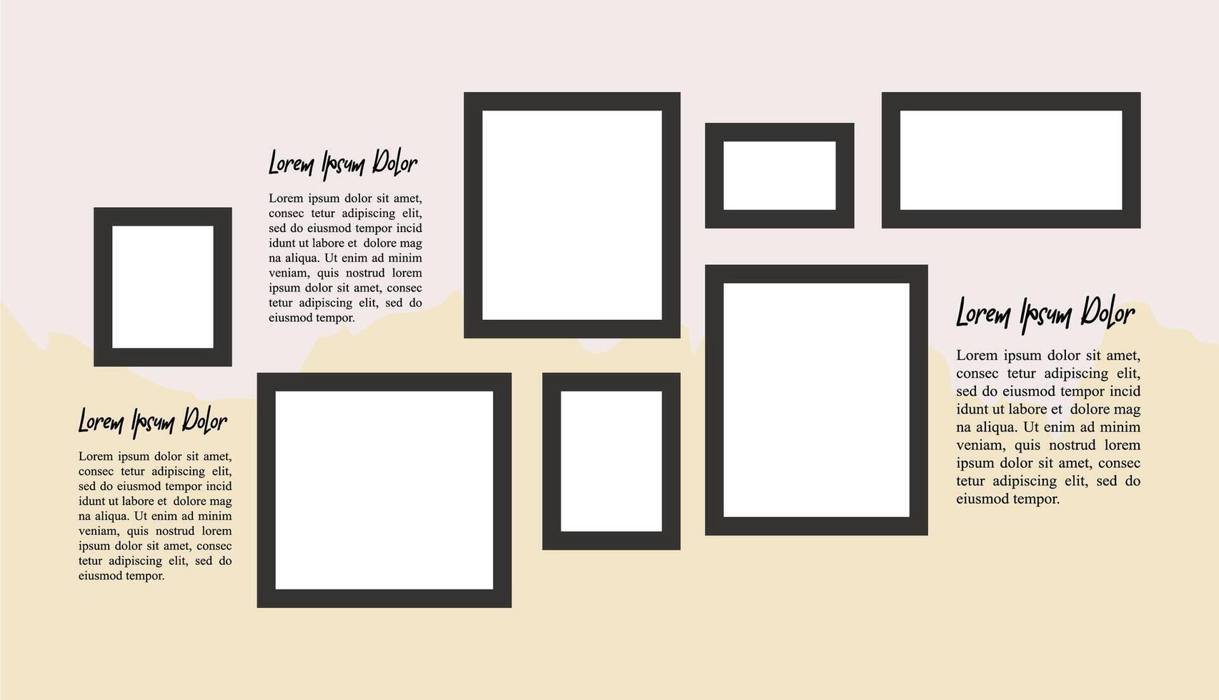 Decorative photo frame collage collection vector