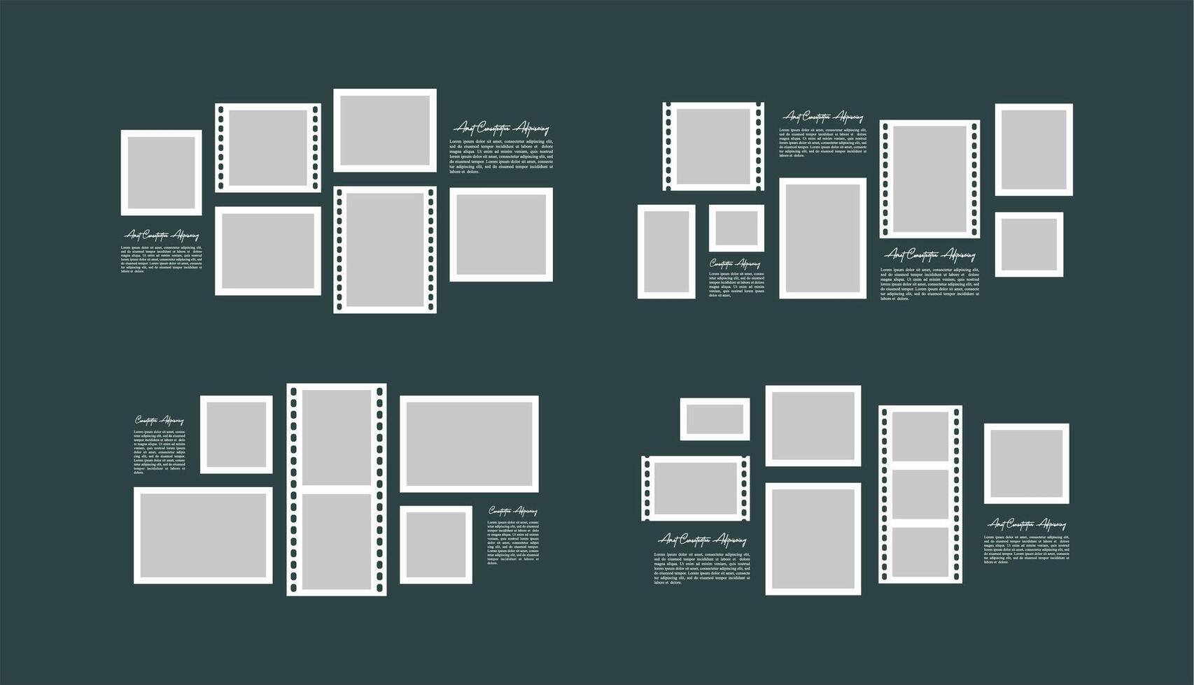 Set photo frames set with text space vector