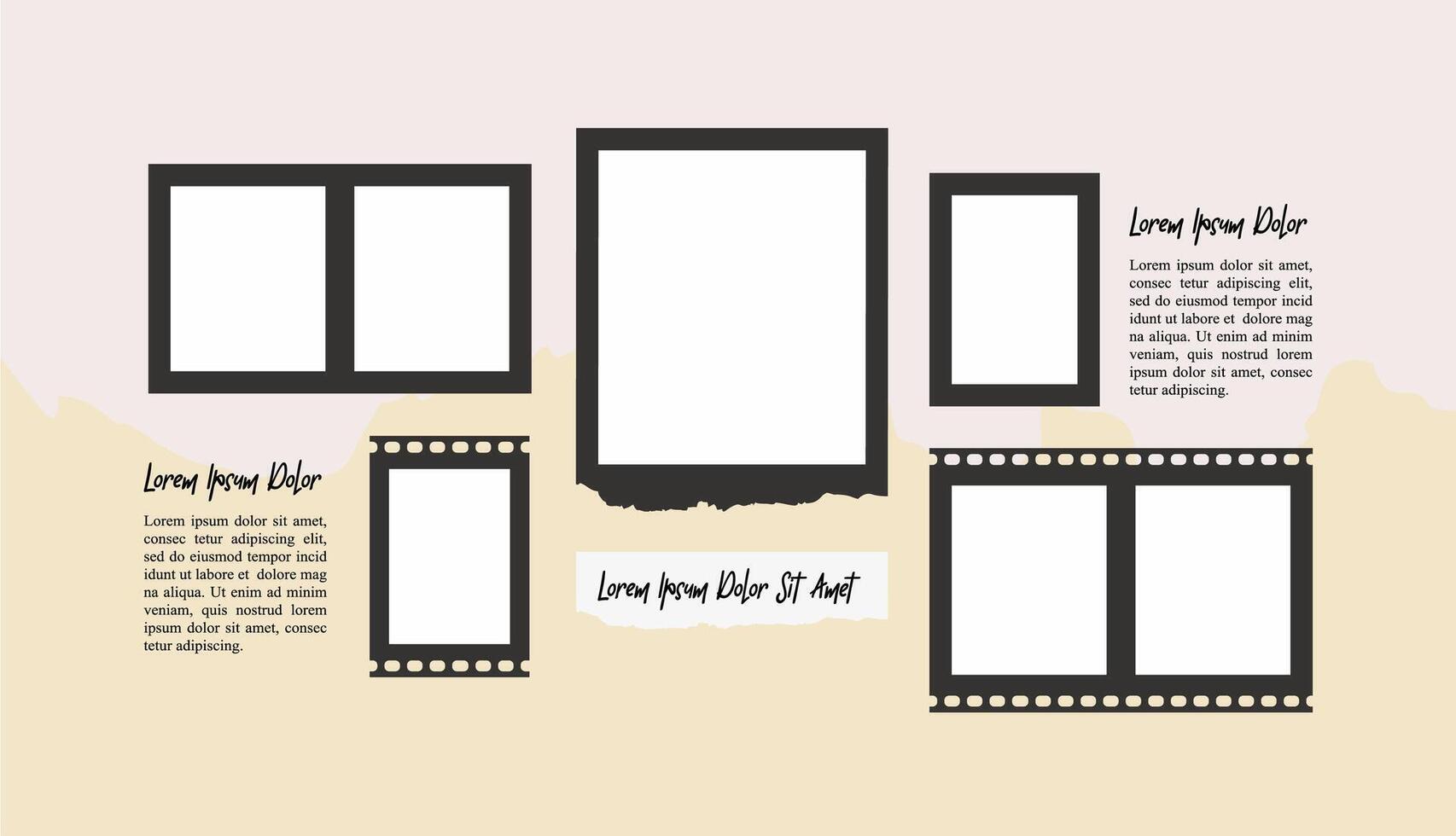 Blanck photo frame collage collection vector