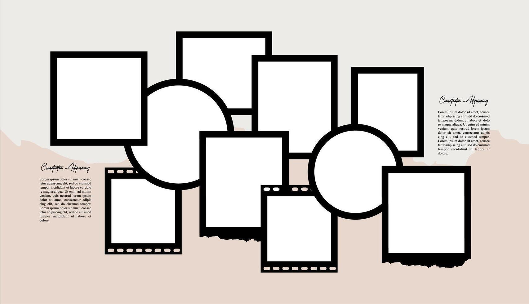 Collage grid photo effect vector