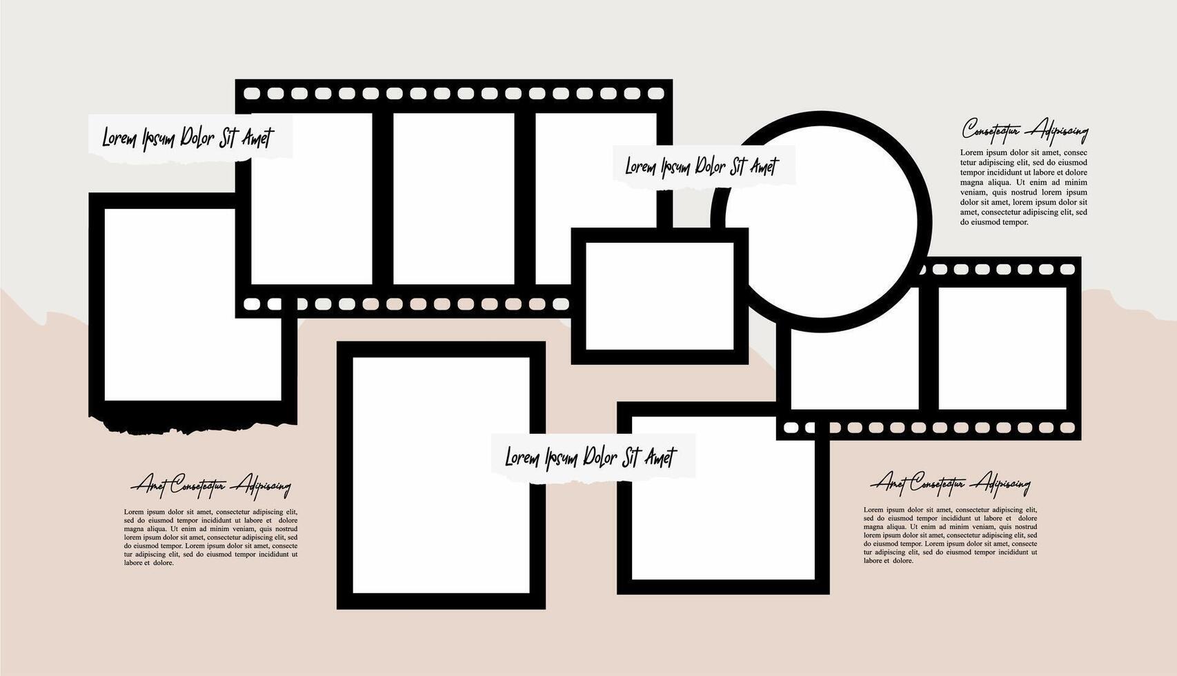 Untidy photo frame collage vector