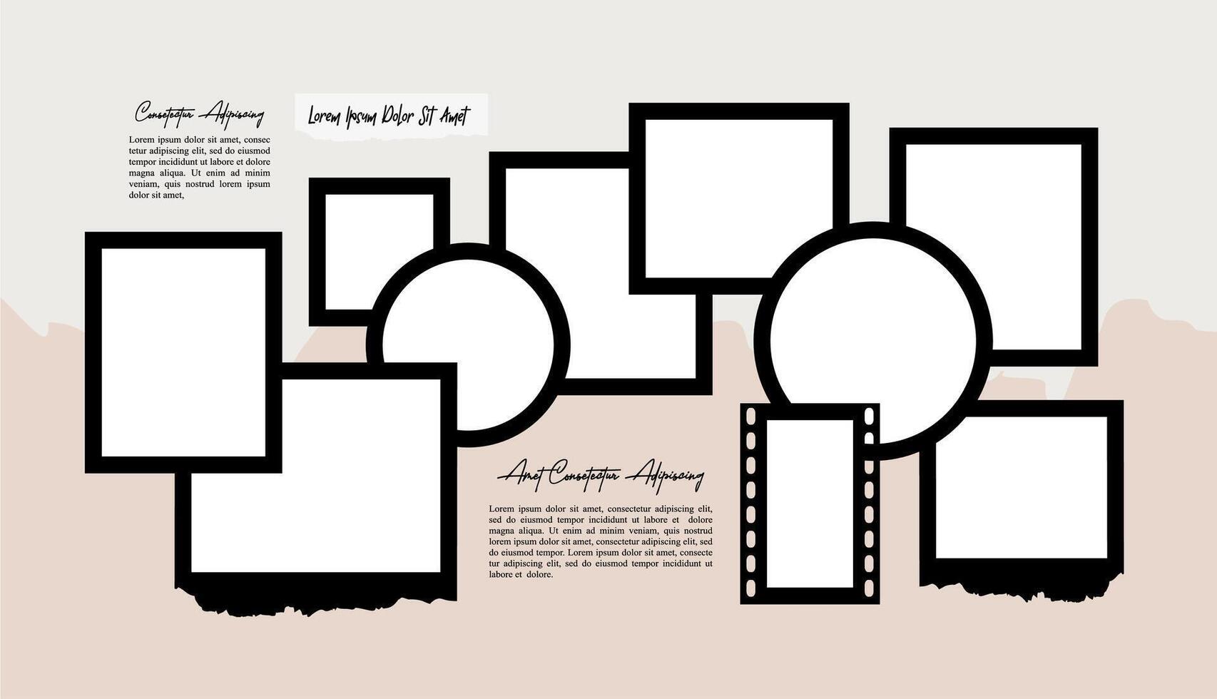 photo frames set with text space vector