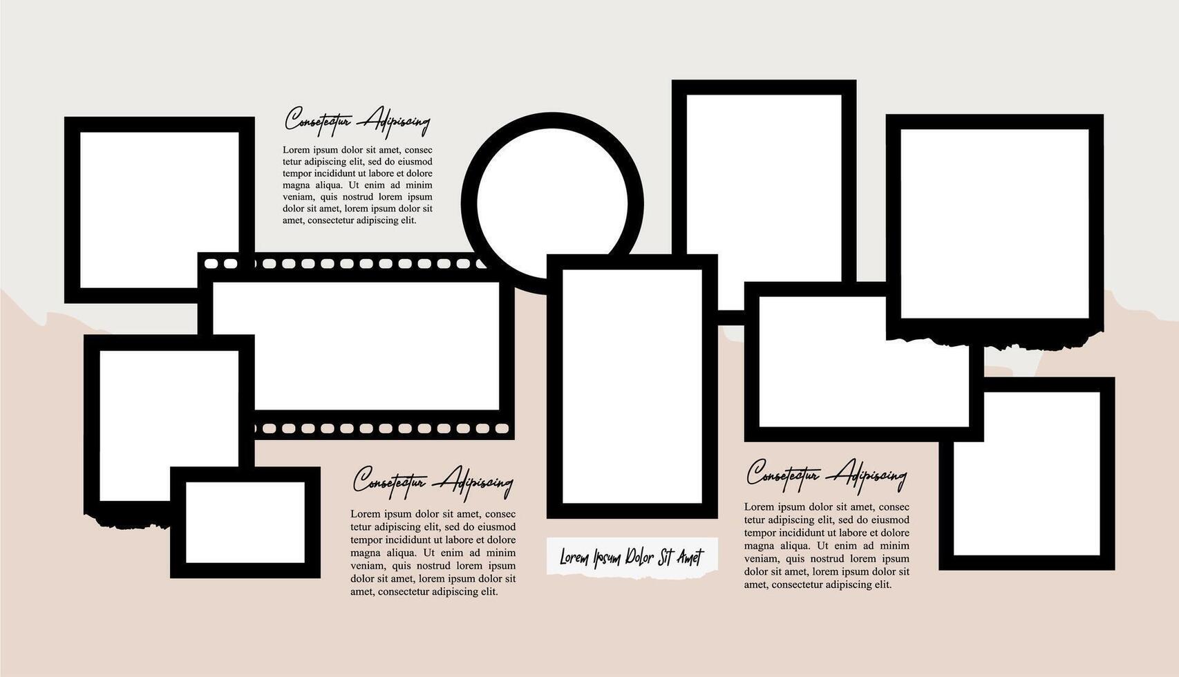 grid digital photo collage design template vector