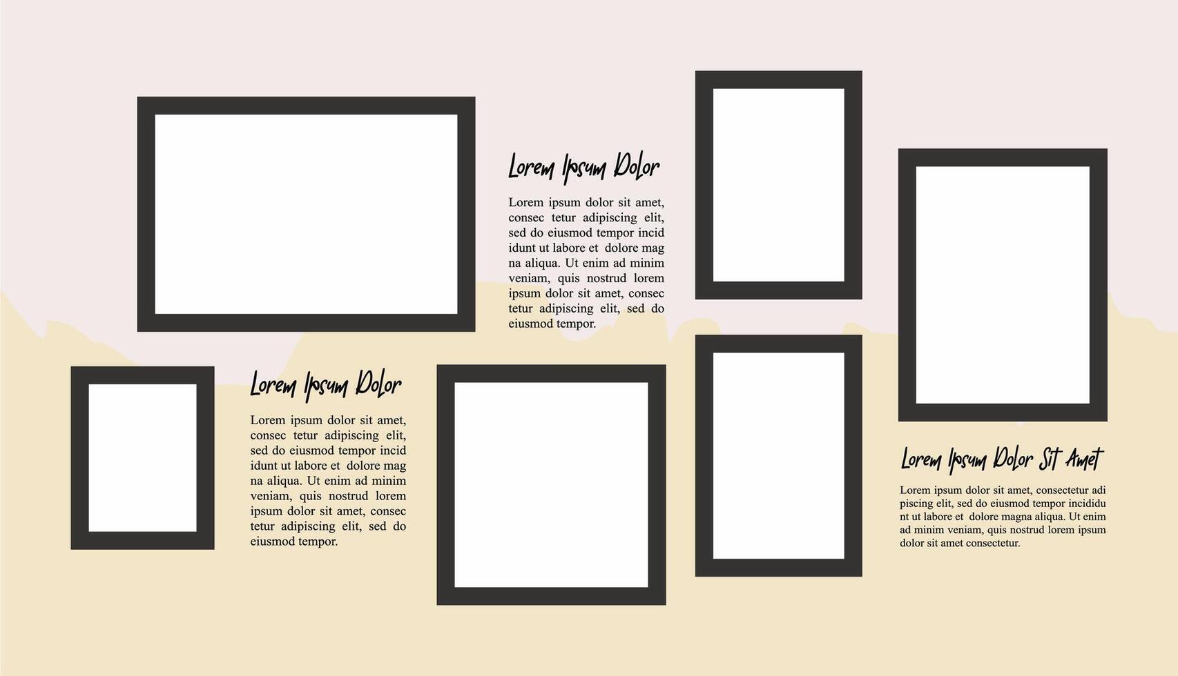 Collage grid photo effect vector