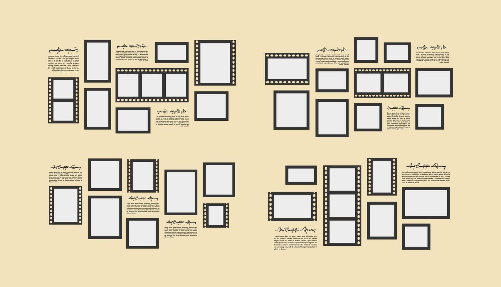 Blank board Pictures or photos frame collage vector