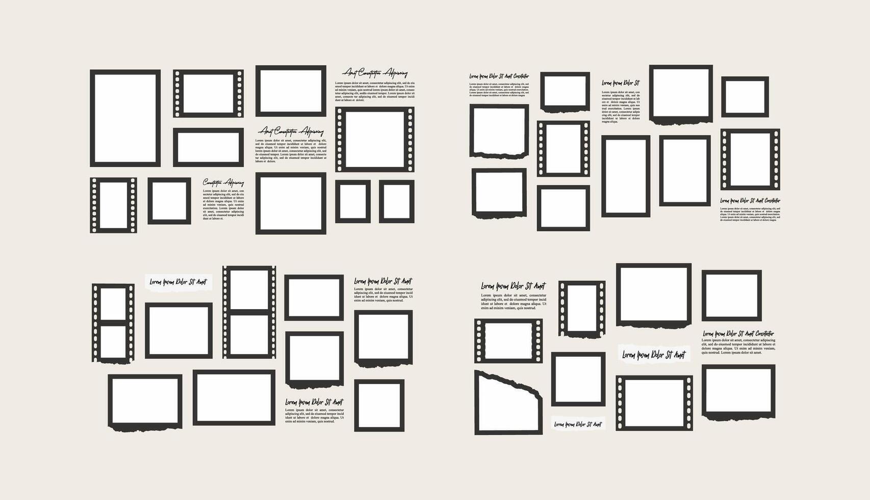 Creative Template Collage Frames for photo vector