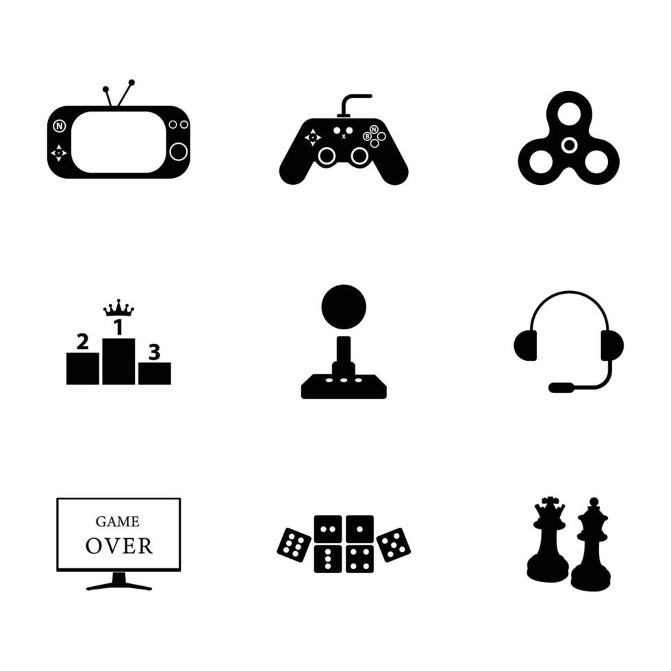Gaming icon elements containing points illustration vector