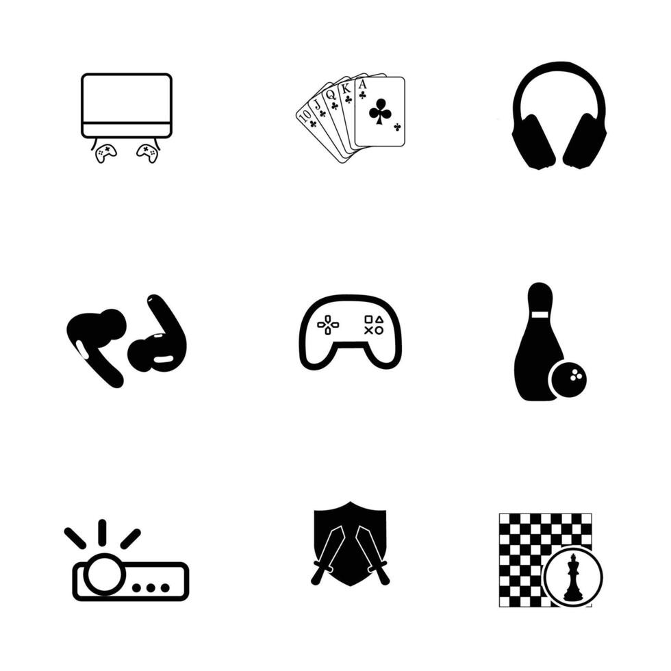 gaming icons set pemiam digain vector