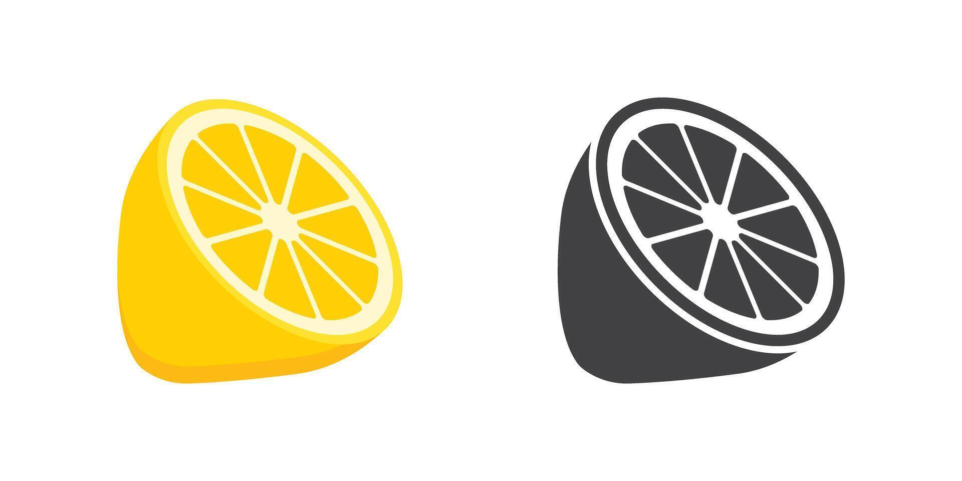 Lemon fruit icon in flat style. Organic fruits illustration on isolated background. Vitamin C food sign business concept. vector