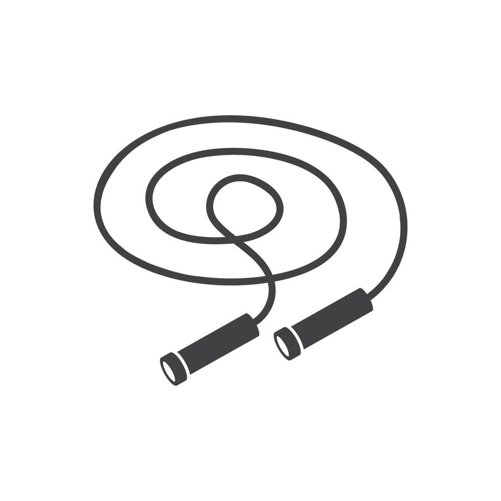Jumping rope icon in flat style. Gymnastic equipment illustration on isolated background. Training instrument sign business concept. vector