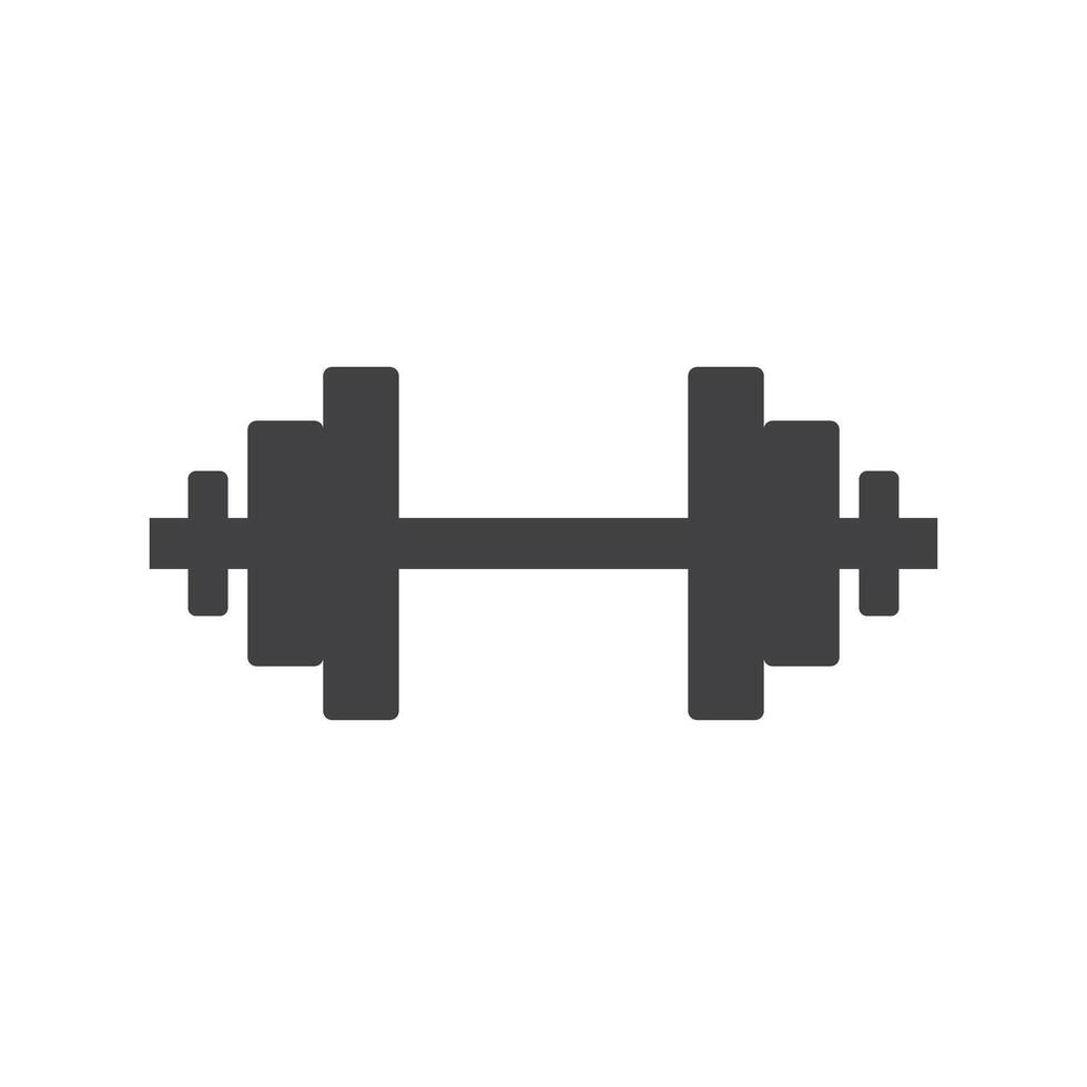 Dumbbell icon in flat style. Workout gym tool illustration on isolated background. Barbell fitness equipment sign business concept. vector
