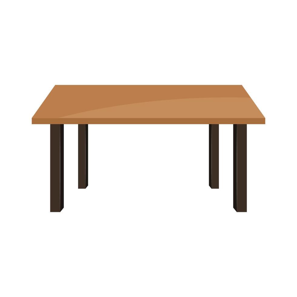 Table furniture icon in flat style. Wooden table illustration on isolated background. Dinner desk sign business concept. vector