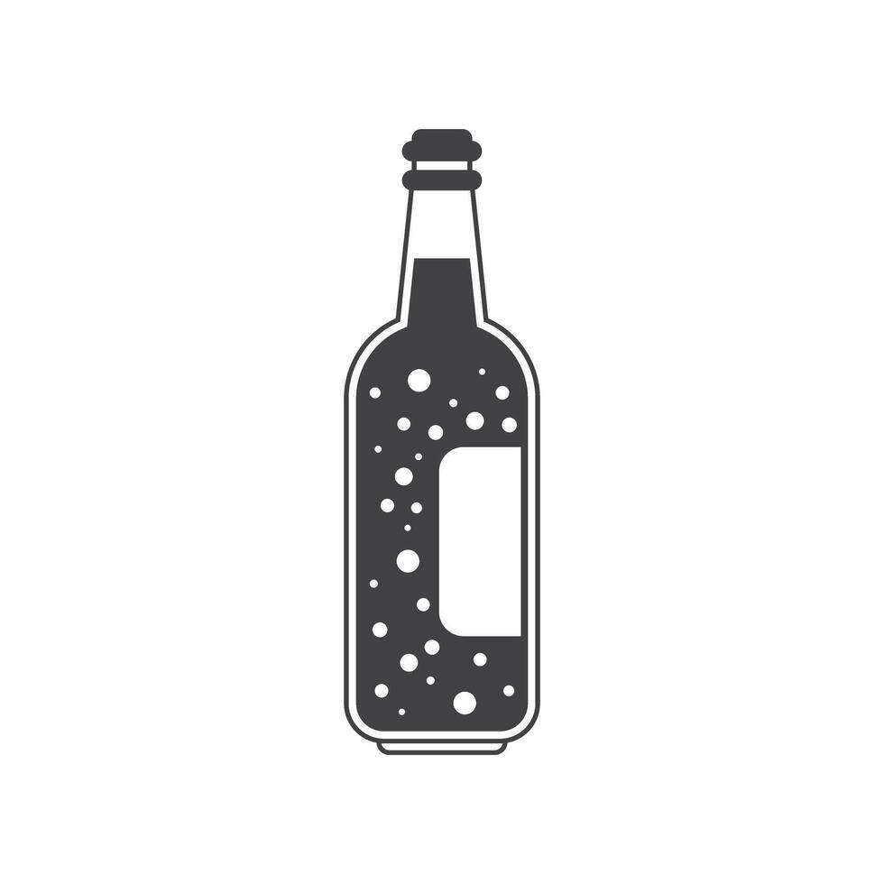 Cold beer icon in flat style. Alcohol drink illustration on isolated background. Alcohol bottle sign business concept. vector