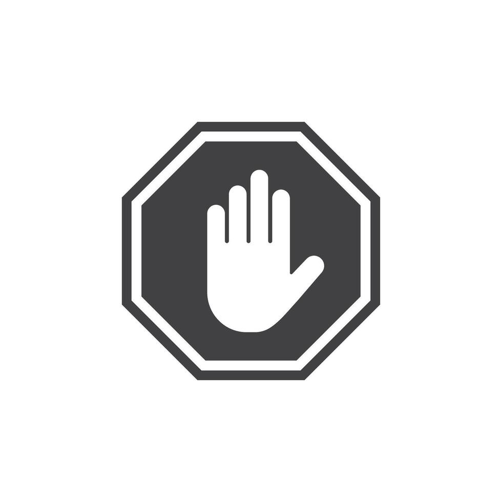 Stop icon in flat style. Warning symbol illustration on isolated background. Do not enter sign business concept. vector