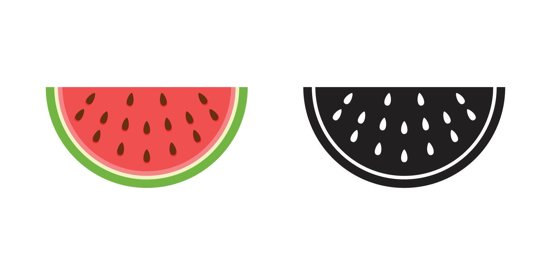 Watermelon icon in flat style. Fresh sweet and healthy fruit illustration on isolated background. Summer food sign business concept. vector