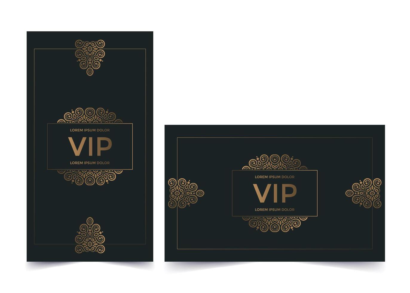 luxury dark vip card in ornament texture vector