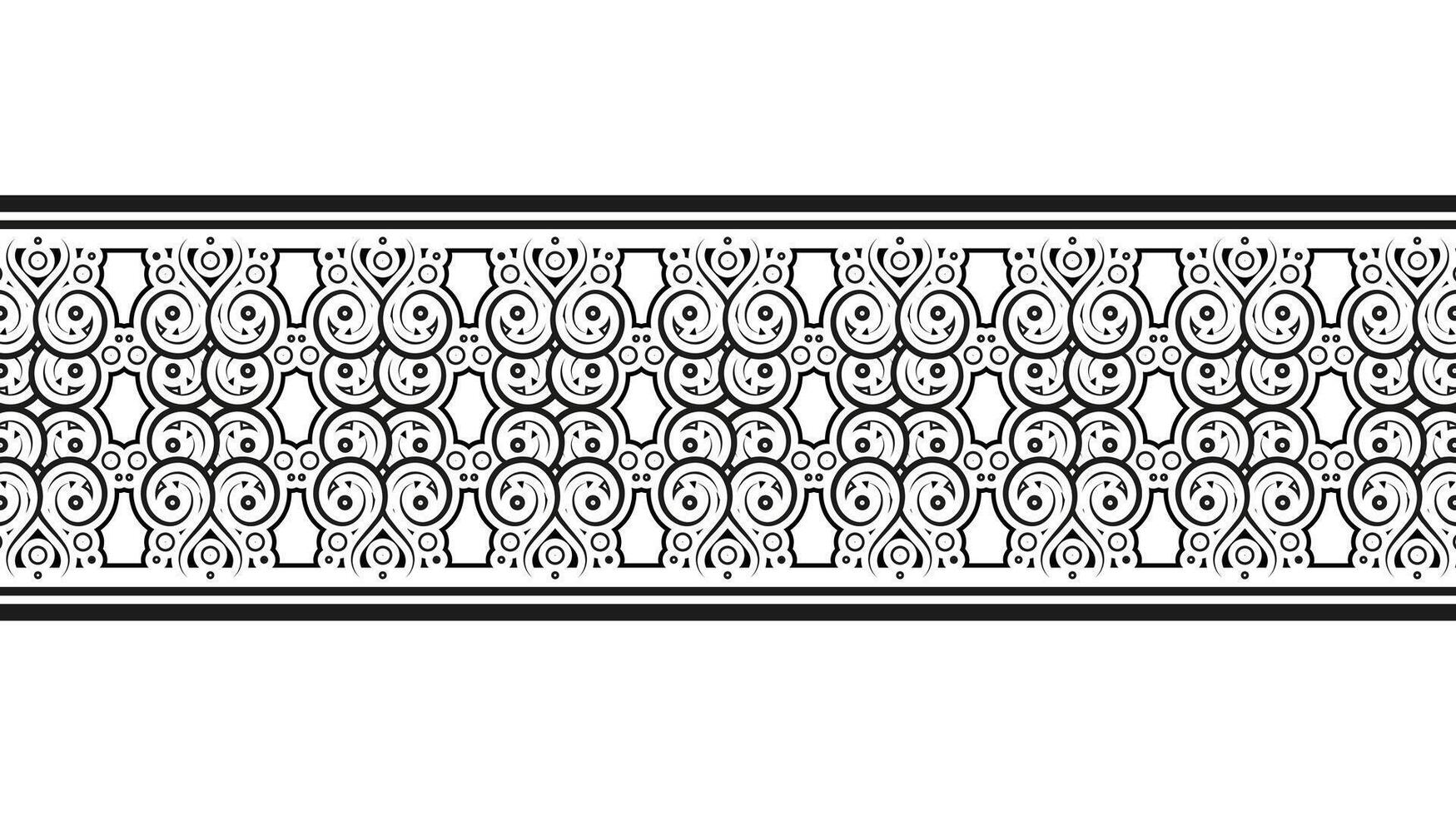 Flat ornament style ethnic seamless borders vector