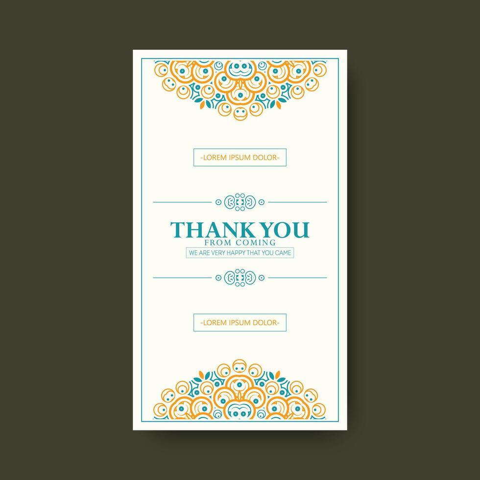 colorful patterned wedding thank you cards vector