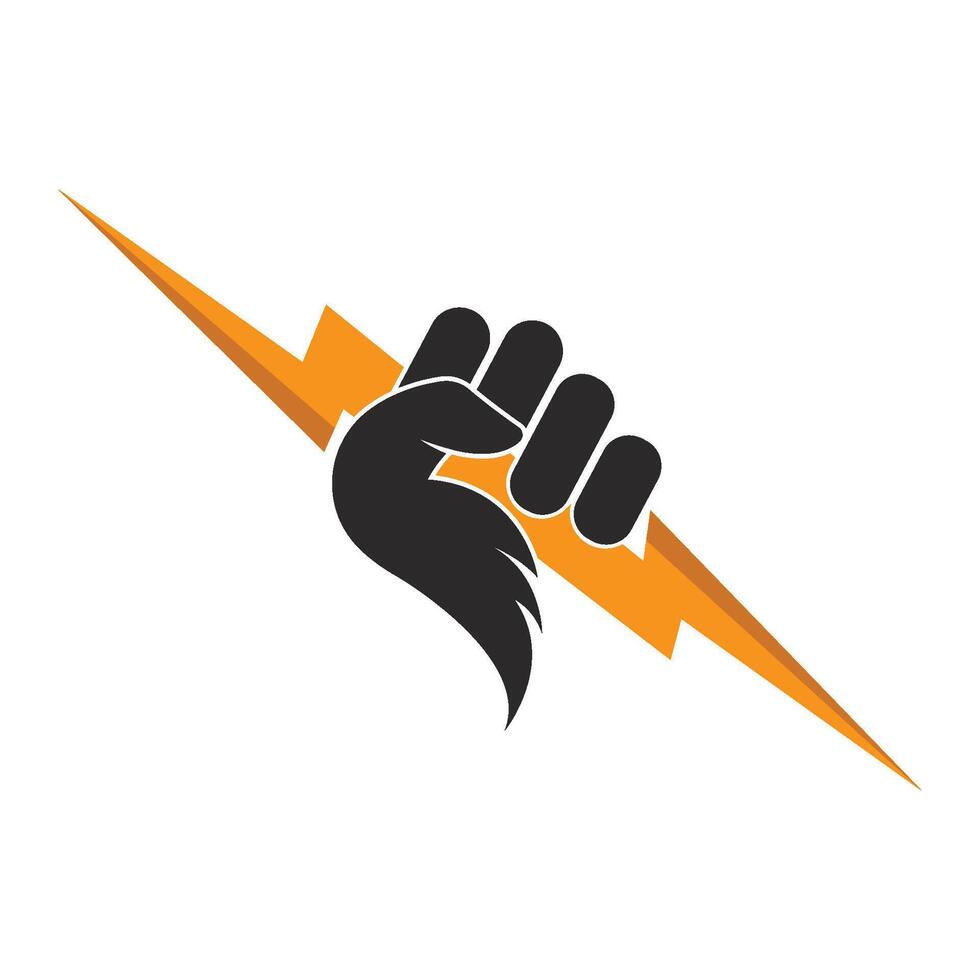 Power lightning logo flat design vector