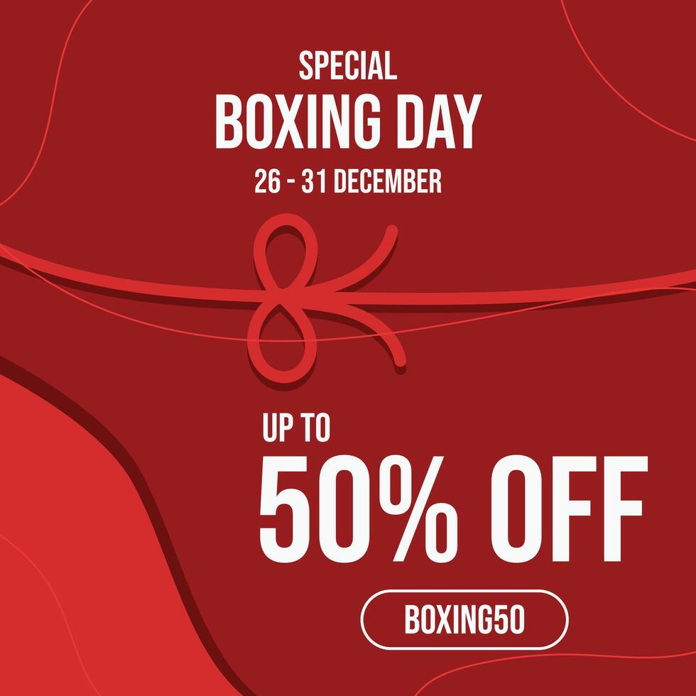 Boxing day banner coupon code template vector