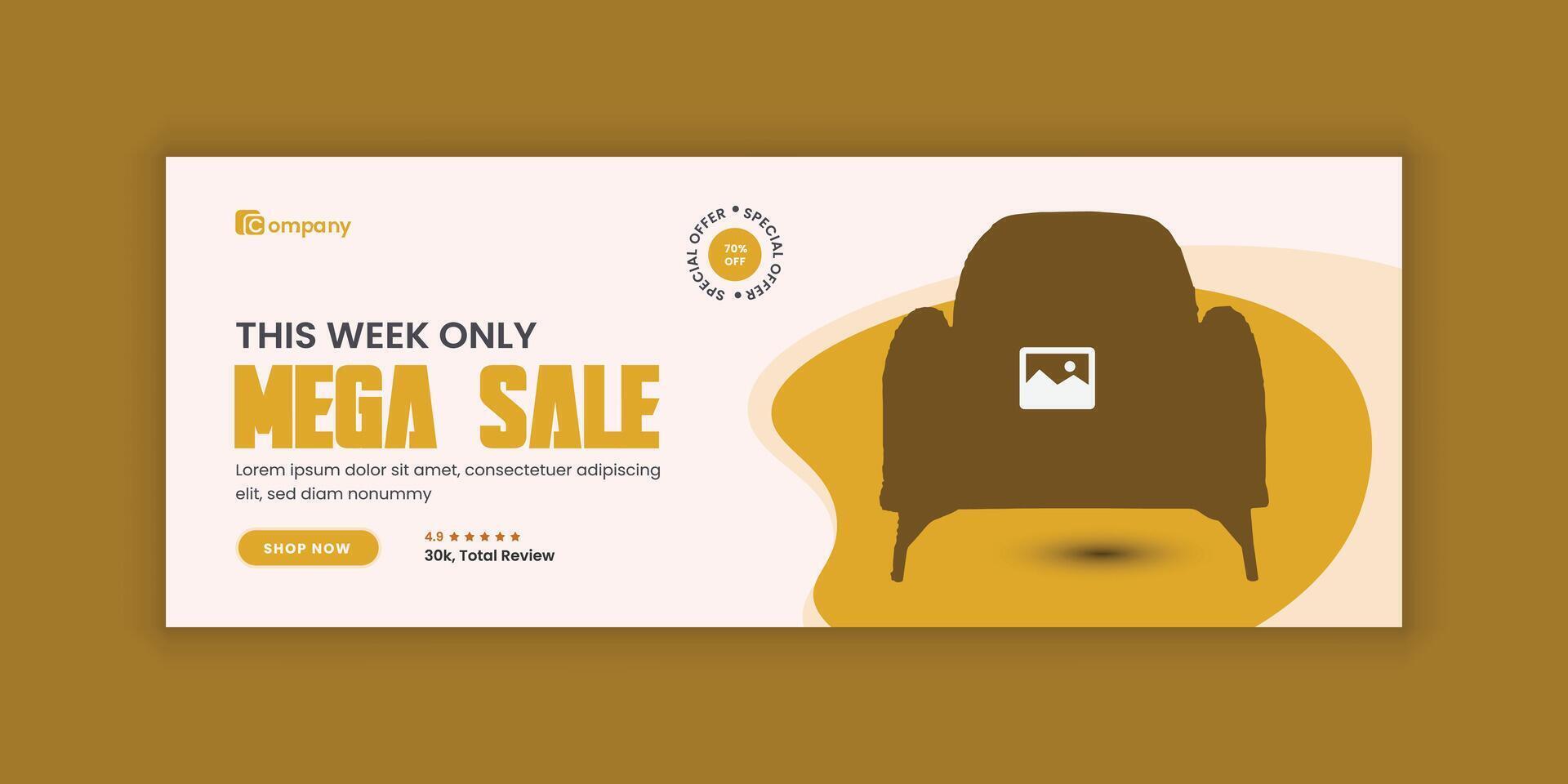 Furniture Store social media Cover Design and Web Timeline Banner Design Template vector