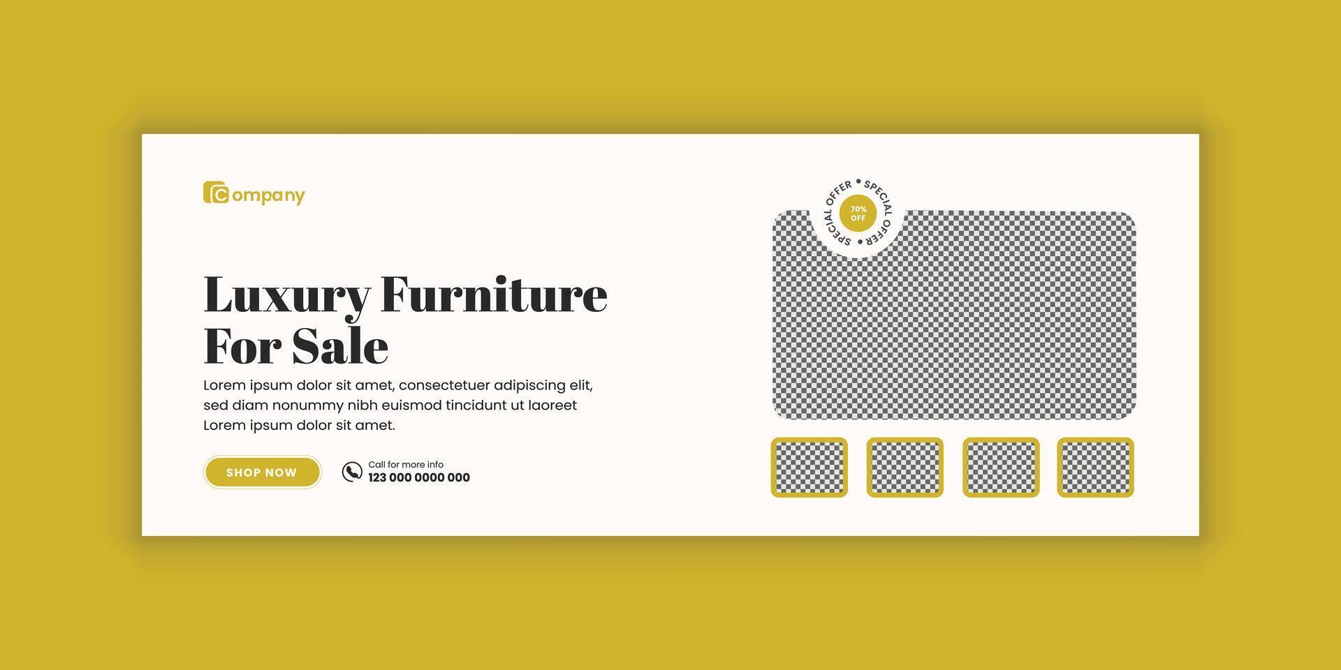 New Collection Furniture Sale Social Media Cover Design and Web Banner Design Template vector