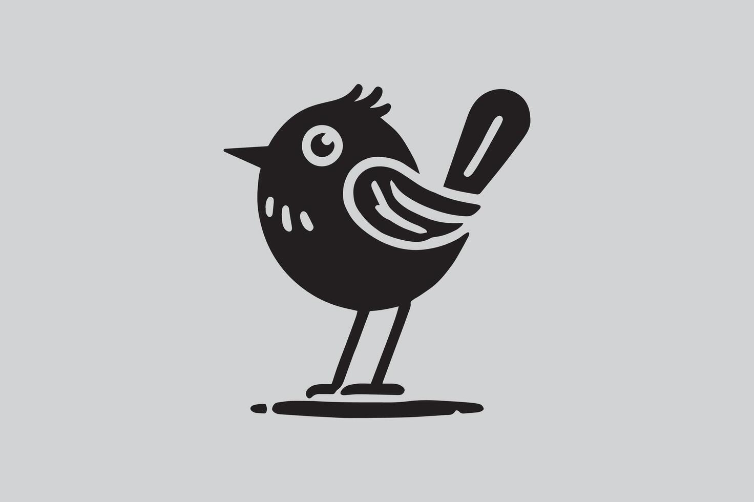 Minimalist Adorable Bird Silhouette Artwork vector