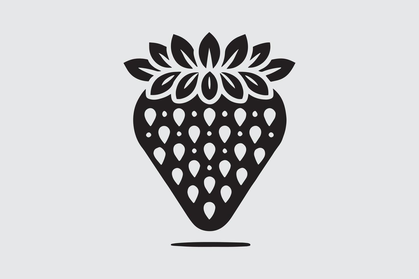 Basic Strawberry Silhouette Design for Icons vector