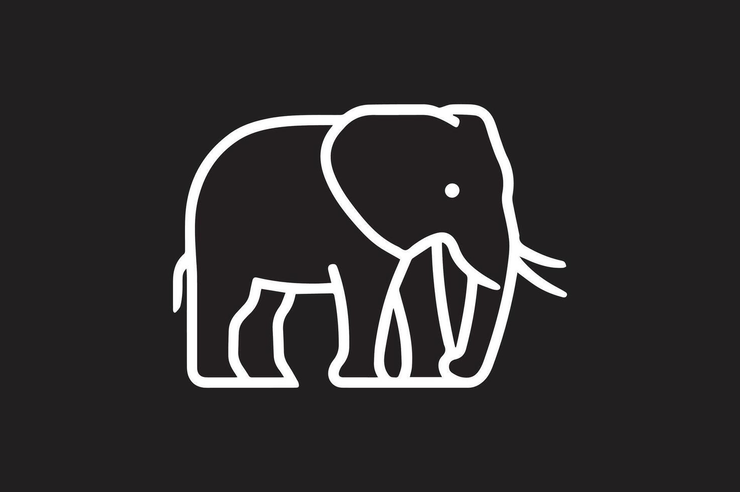 Elephant Head Silhouette for Easy Use vector