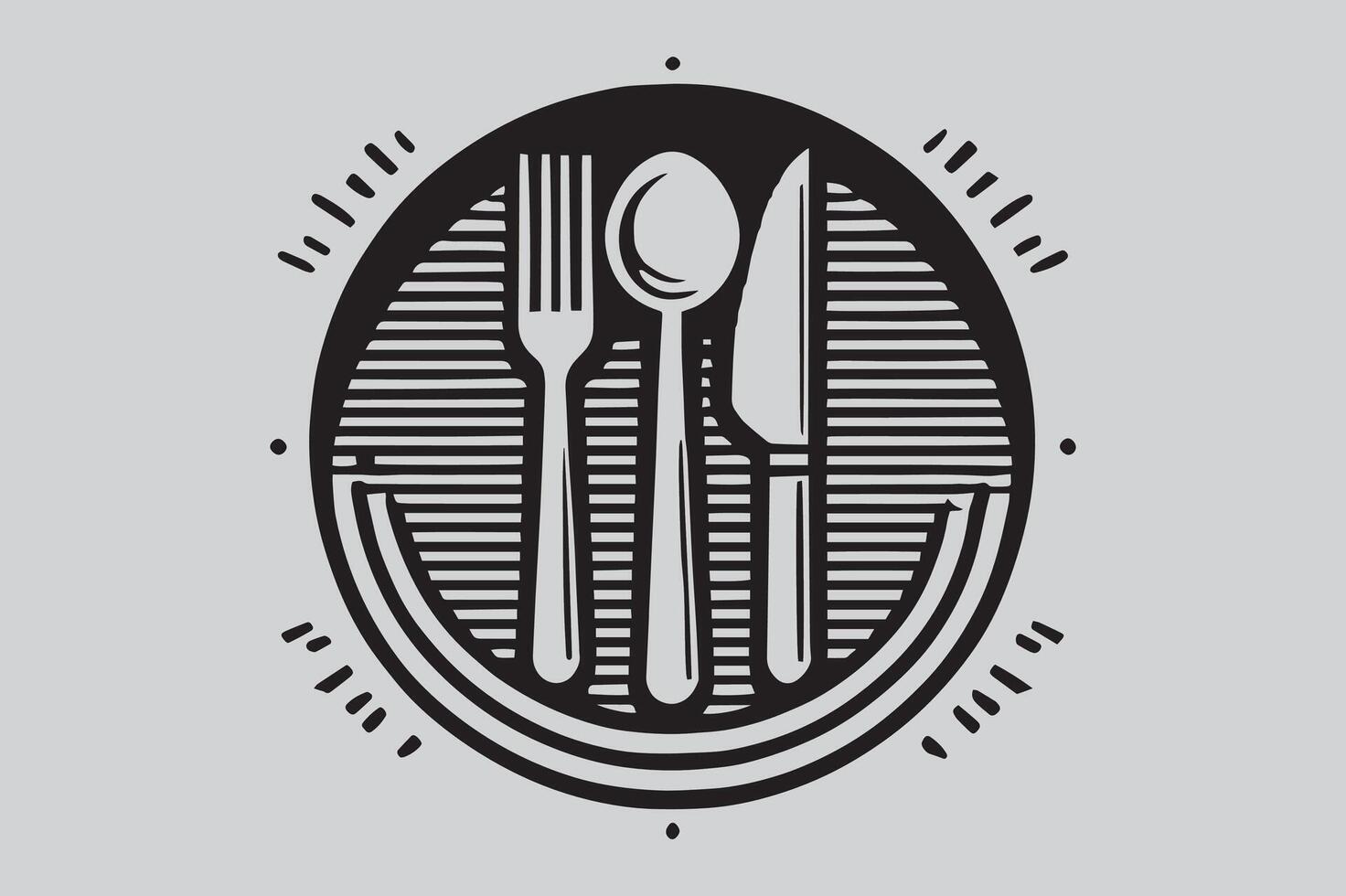 Flat Cutlery Logo Design for Food Industry Branding vector