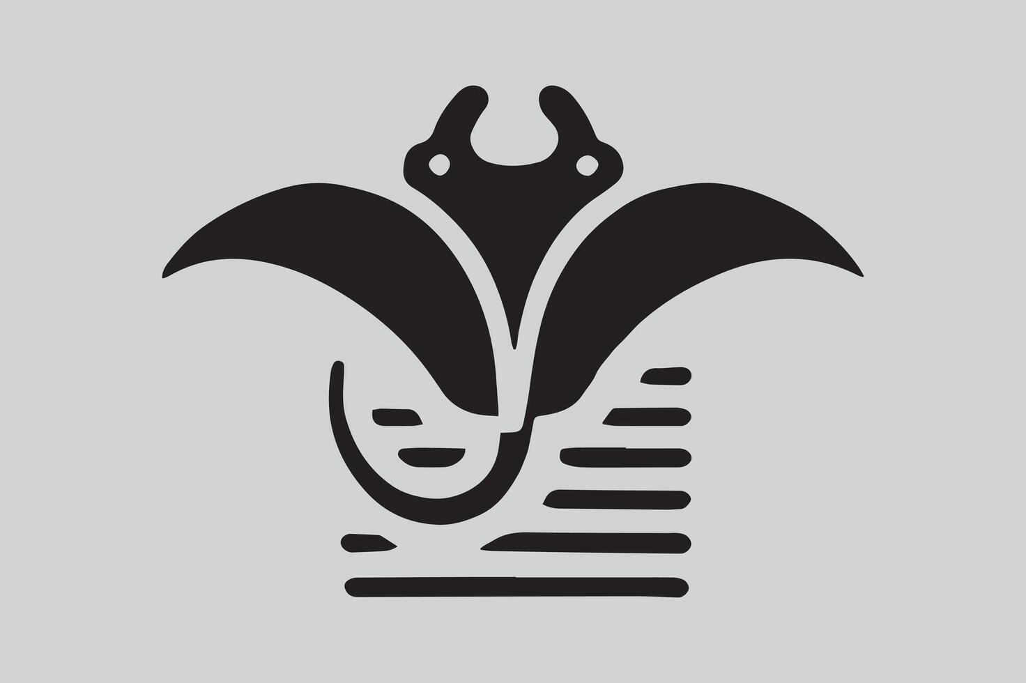 High-Quality Manta Ray Silhouette Ocean Illustration vector