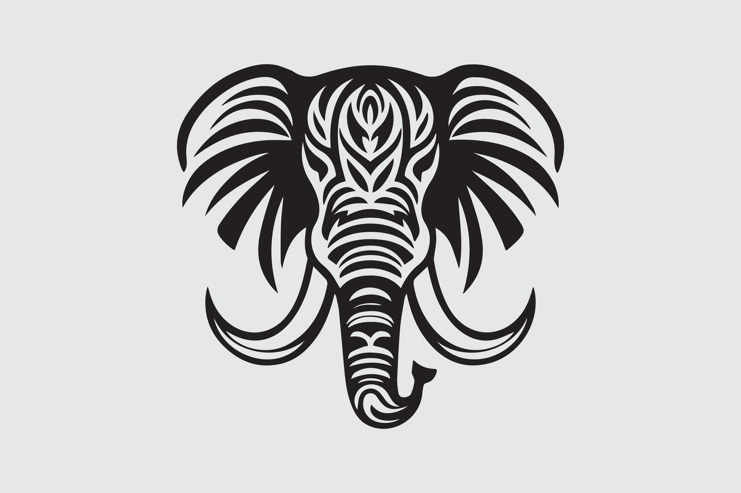 Elephant Head Silhouette for Graphic Use vector