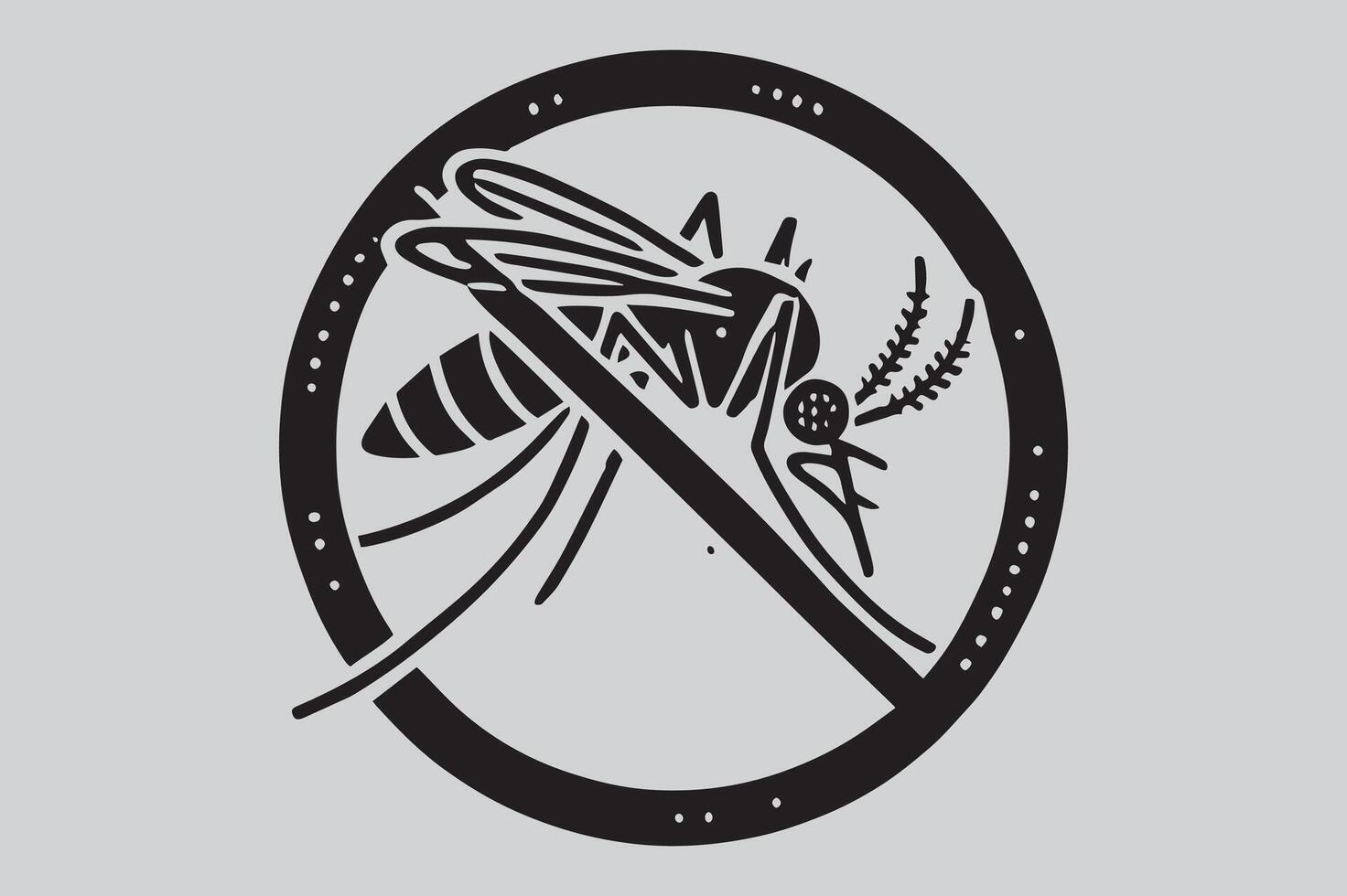 Modern Minimalist Mosquito Icon Artwork vector