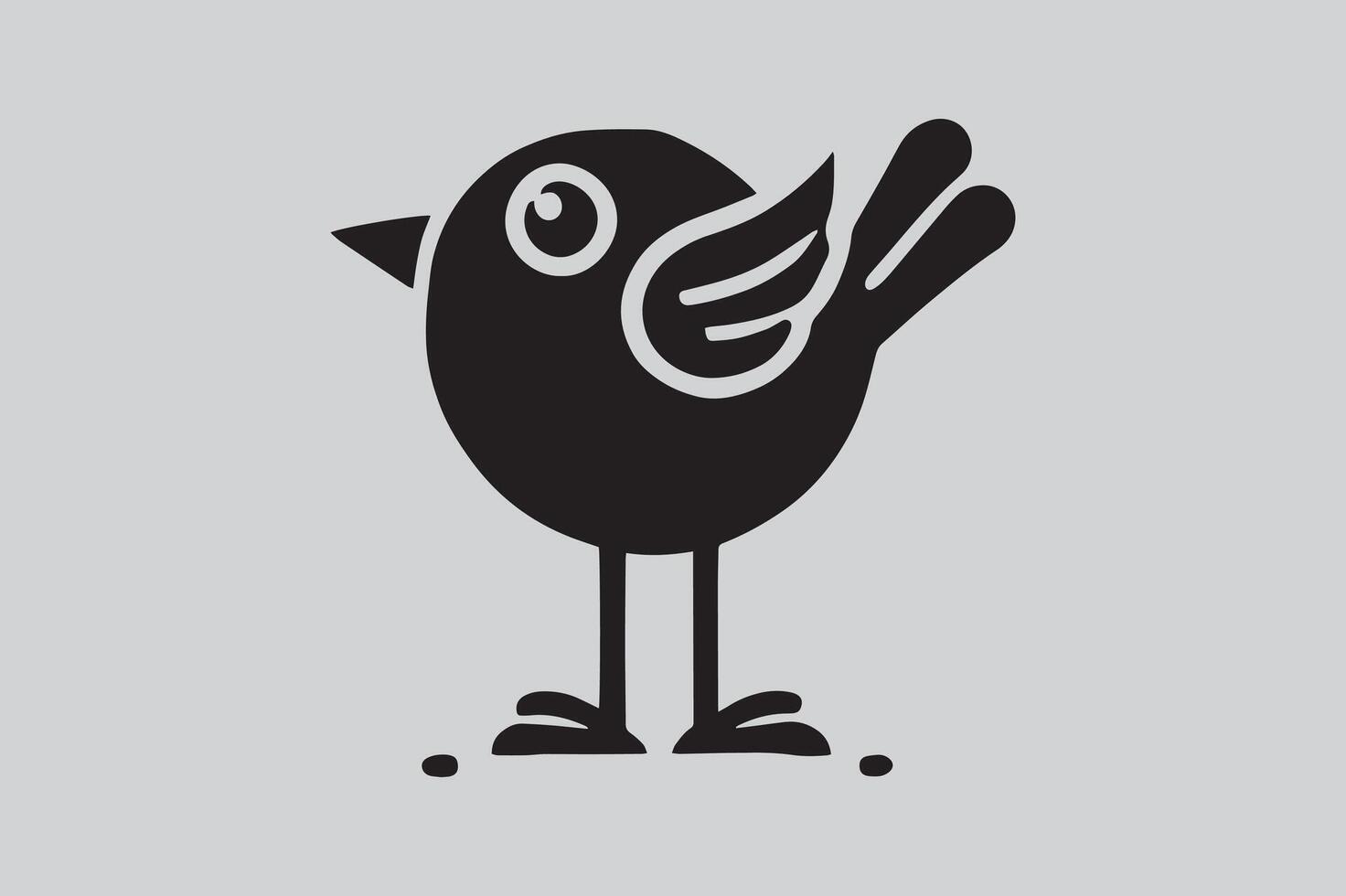 Decorative Bird Silhouette Illustration for Cards vector