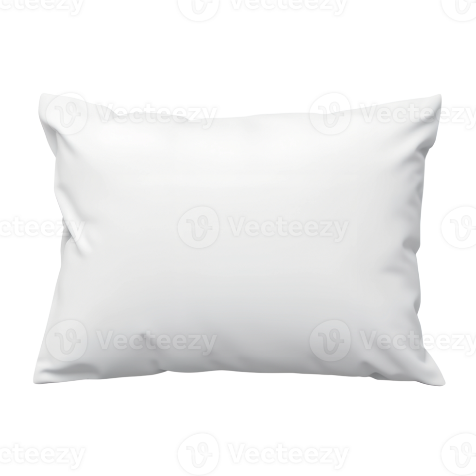Simplicity of a plain white pillow showcased on a soft bed in a cozy room during the afternoon sunlight png