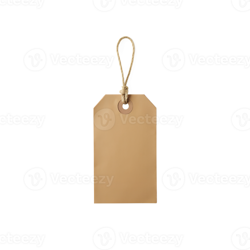 A tan paper tag hanging from a string png
