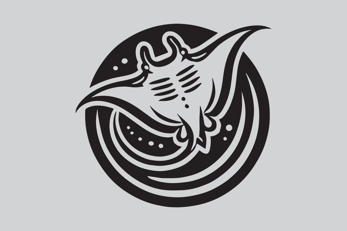 High-Quality Manta Ray Silhouette for Posters vector