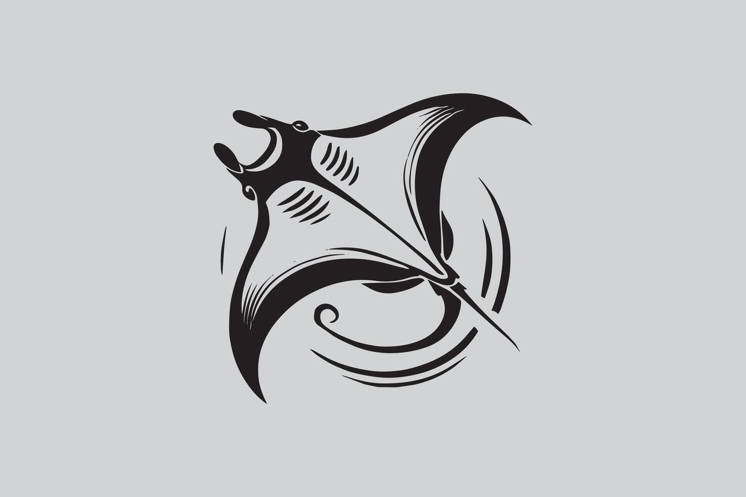 Giant Manta Ray Silhouette Illustration for Creative Projects vector