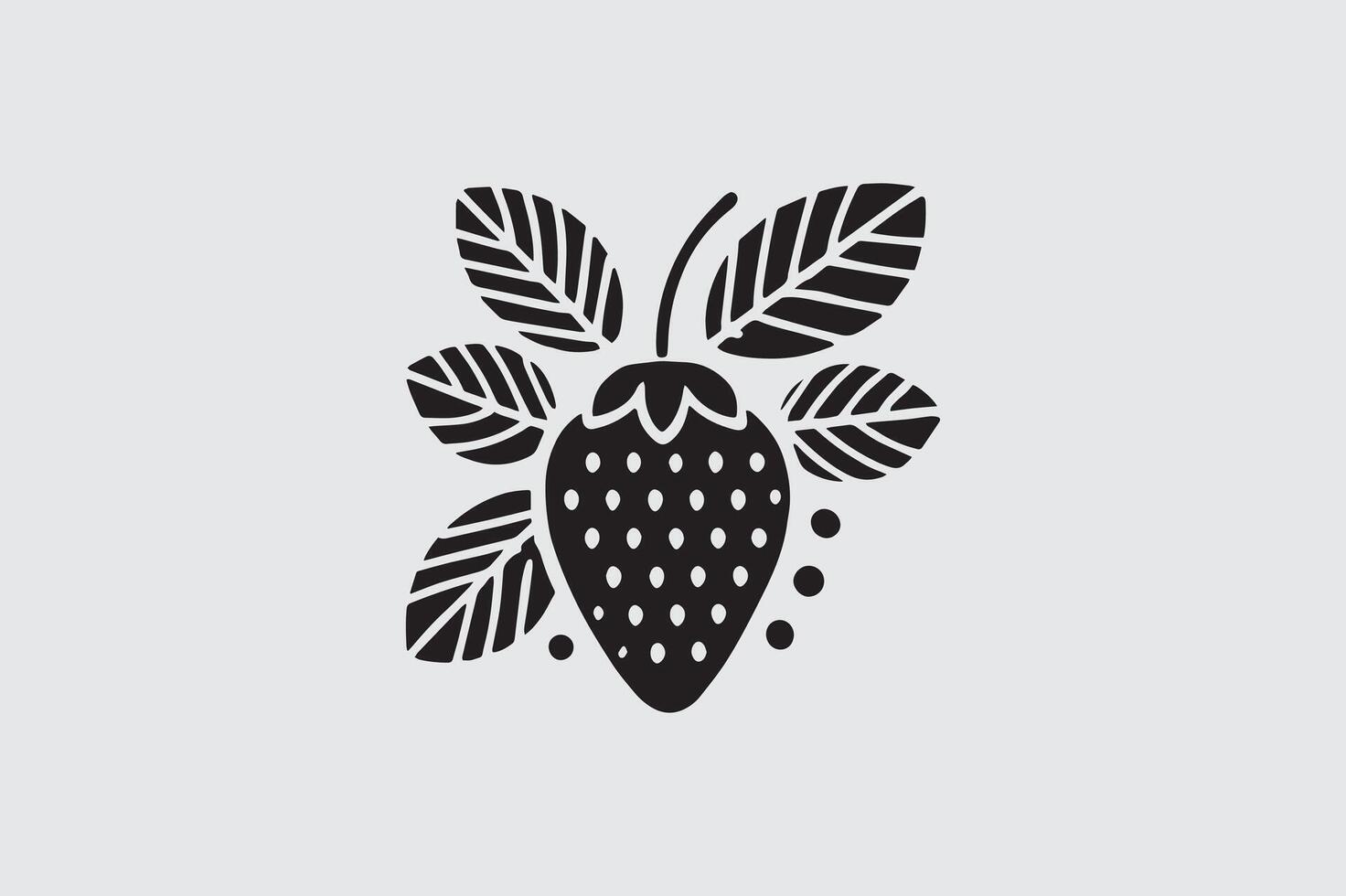 Simple Strawberry Silhouette Icon for Digital Graphics vector