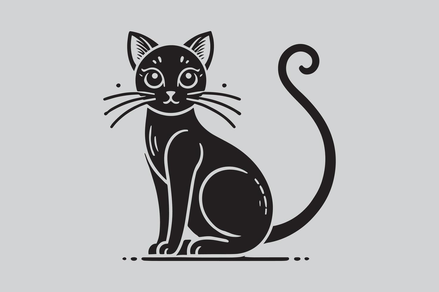 Cat Silhouette Outline for Creative Projects vector