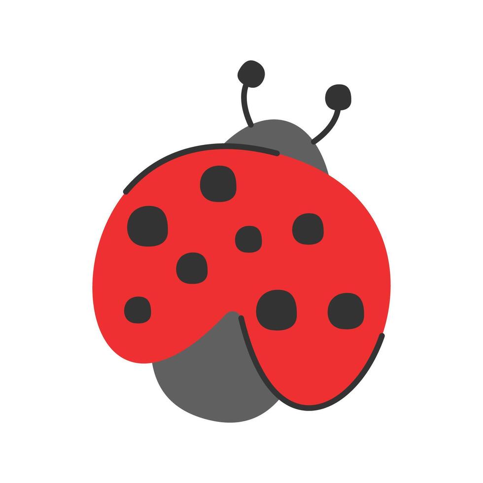Ladybug Icon Illustration with soft color palette in flat design style. Perfect for Spring season themed designs vector