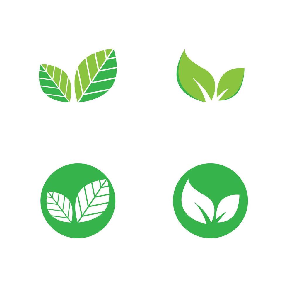 Green leaf logo element symbol template vector