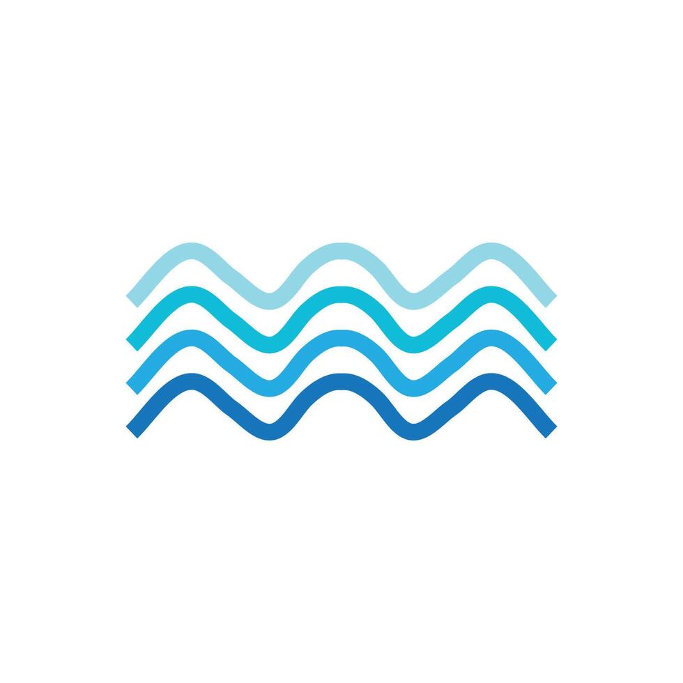 Water Wave illustration logo design vector