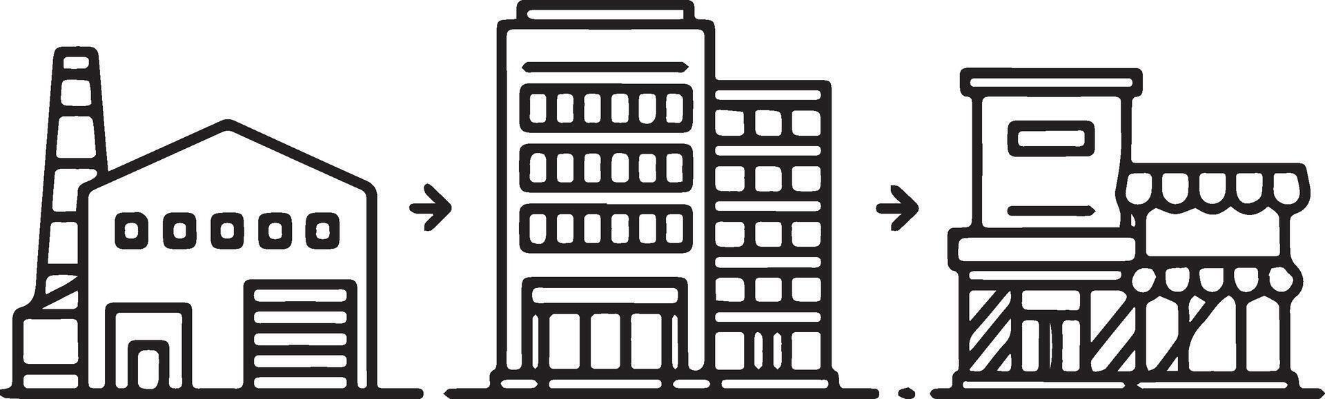 Factory line icon. illustration of factory linear icon for web design vector