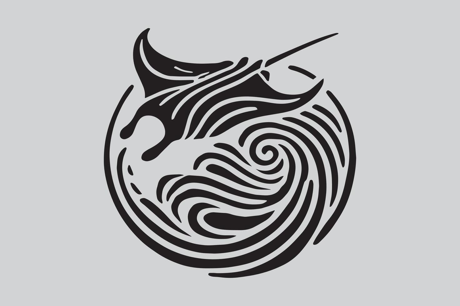 Artistic Manta Ray Silhouette Design for Ocean Projects vector