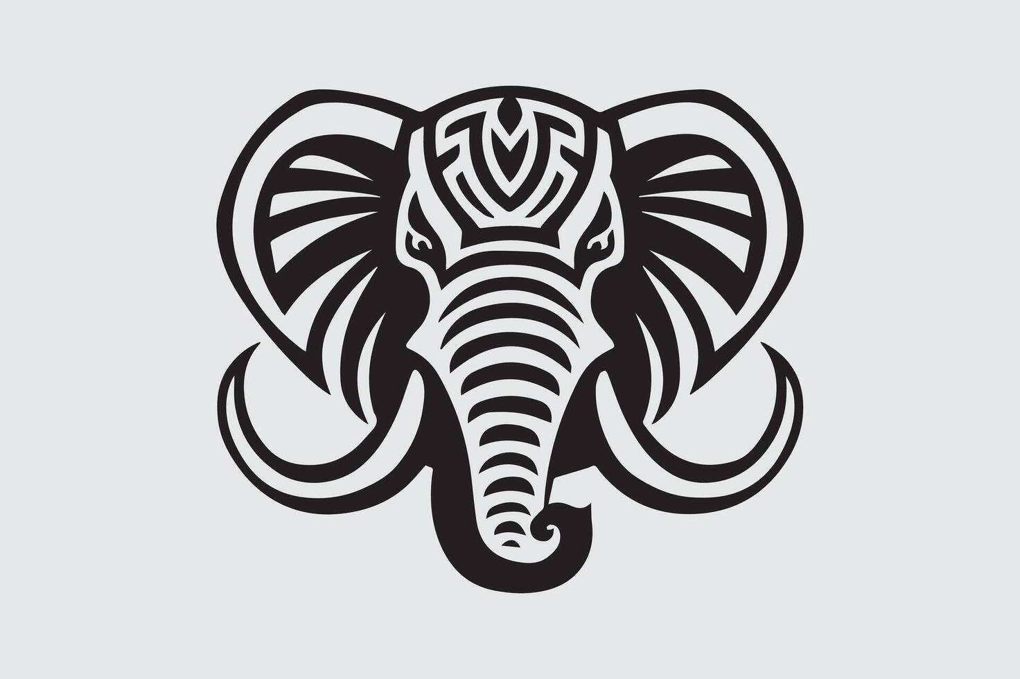 Stylish Elephant Face Silhouette for Branding vector
