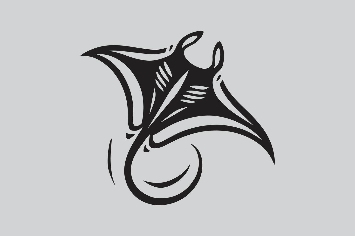 Elegant Manta Ray Silhouette Illustration for Ocean Themes vector