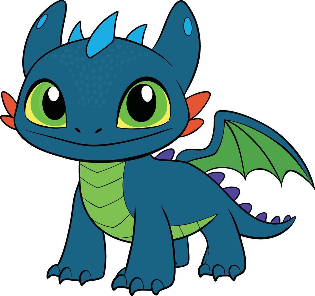 nice Dragon Illustration Design vector